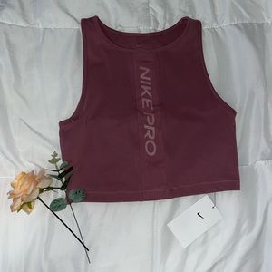 Nike Pro S Dri Fit Dusty Rose Training Crop Top